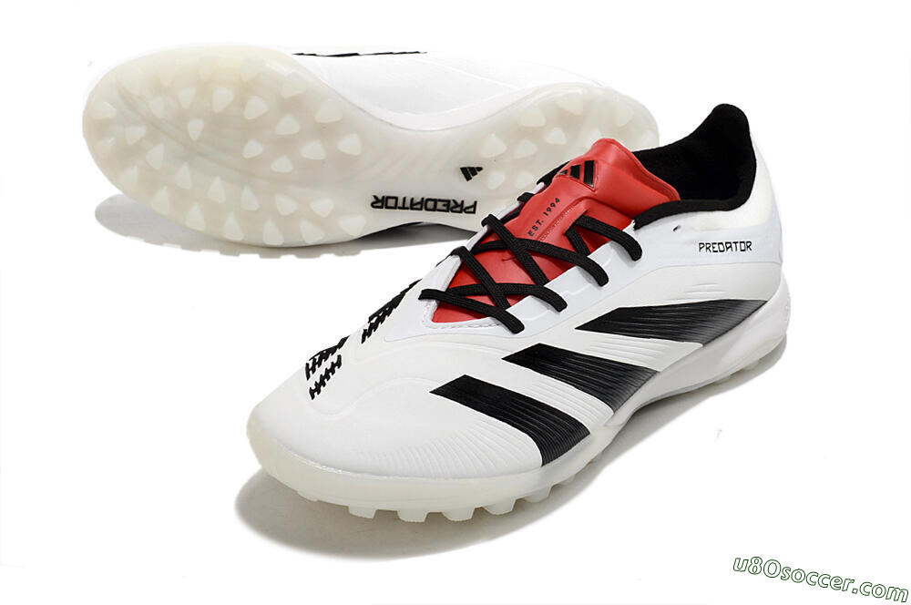 Adidas Predator 24 Elite TF Artificial Turf Soccer Shoes - White/Black/Red 3