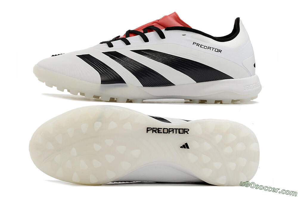 Adidas Predator 24 Elite TF Artificial Turf Soccer Shoes - White/Black/Red 0