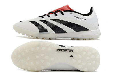 Adidas Predator 24 Elite TF Artificial Turf Soccer Shoes - White/Black/Red