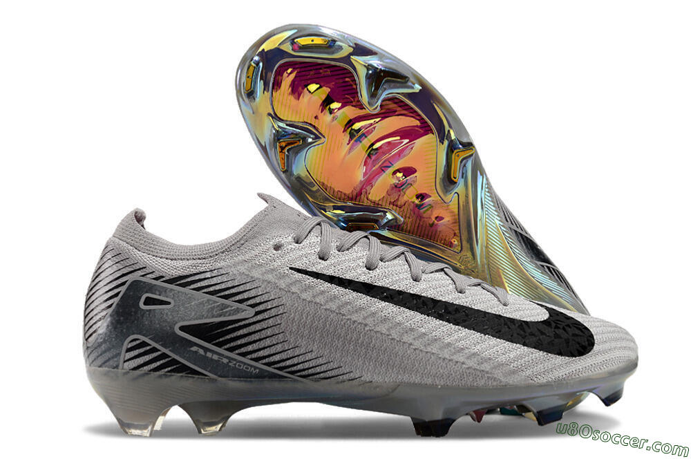 Nike Air Zoom Mercurial Vapor 16 Elite FG Firm Ground Soccer Cleats - Grey/Black/Gold 1
