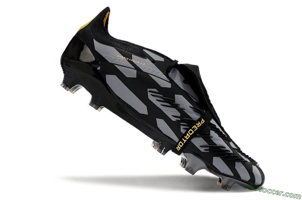 Adidas Predator Elite Foldover Tongue FG Firm Ground Soccer Cleats - Black/Grey/Gold 4