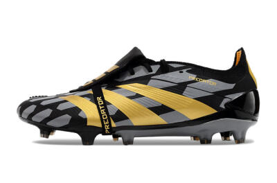 Adidas Predator Elite Foldover Tongue FG Firm Ground Soccer Cleats - Black/Grey/Gold
