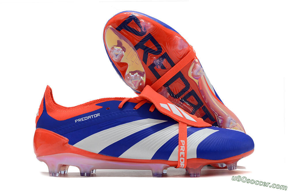 Adidas Predator Elite Foldover Tongue FG Firm Ground Soccer Cleats - Blue/White/Red 1