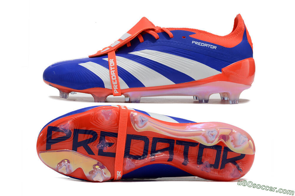 Adidas Predator Elite Foldover Tongue FG Firm Ground Soccer Cleats - Blue/White/Red 0