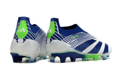 Adidas Predator+ 24 Elite Laceless FG Firm Ground Soccer Cleats - White/Blue/Yellow