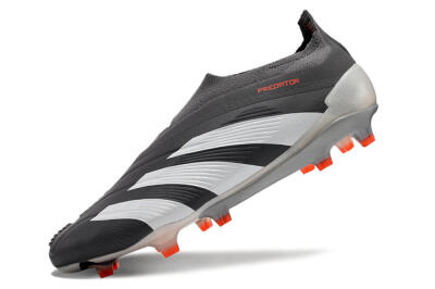 Adidas Predator+ 24 Elite Laceless FG Firm Ground Soccer Cleats - Grey/White/Orange