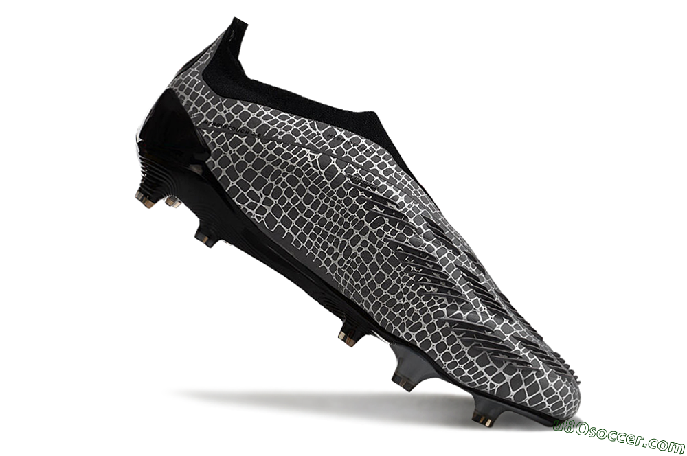 Adidas Predator+ 24 Elite Laceless FG Firm Ground Soccer Cleats - Grey/Black/Red 4