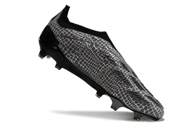 Adidas Predator+ 24 Elite Laceless FG Firm Ground Soccer Cleats - Grey/Black/Red