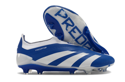 Adidas Predator+ 24 Elite Laceless FG Firm Ground Soccer Cleats - Blue/White