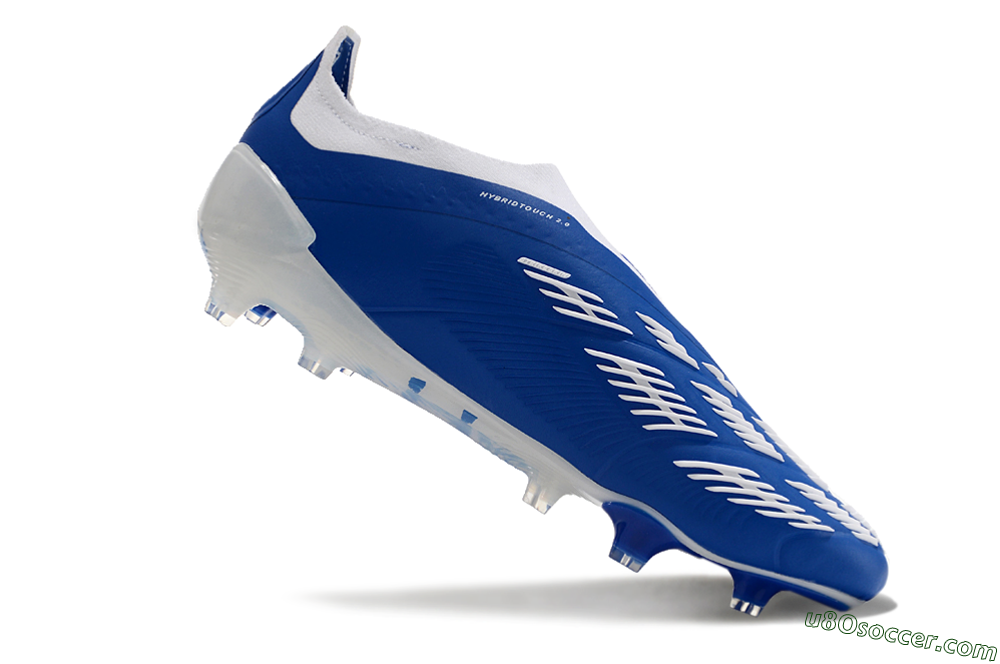Adidas Predator+ 24 Elite Laceless FG Firm Ground Soccer Cleats - Blue/White 4