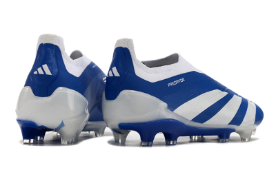 Adidas Predator+ 24 Elite Laceless FG Firm Ground Soccer Cleats - Blue/White
