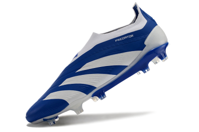 Adidas Predator+ 24 Elite Laceless FG Firm Ground Soccer Cleats - Blue/White