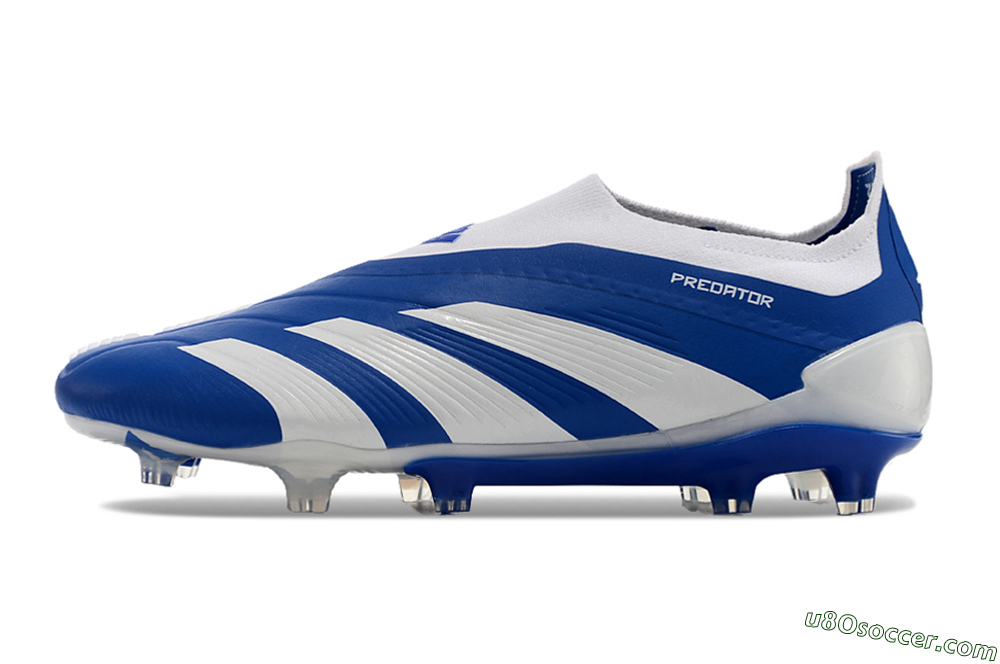 Adidas Predator+ 24 Elite Laceless FG Firm Ground Soccer Cleats - Blue/White 2