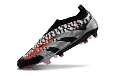 Adidas Predator+ 24 Elite Laceless FG Firm Ground Soccer Cleats - White/Black/Silver