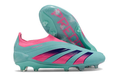 Adidas Predator+ 24 Elite Laceless FG Firm Ground Soccer Cleats - Jade/Pink/Purple