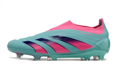 Adidas Predator+ 24 Elite Laceless FG Firm Ground Soccer Cleats - Jade/Pink/Purple