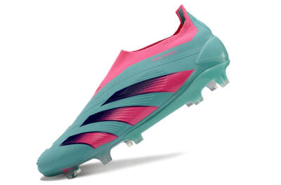 Adidas Predator+ 24 Elite Laceless FG Firm Ground Soccer Cleats - Jade/Pink/Purple