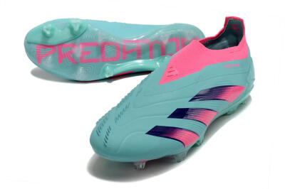 Adidas Predator+ 24 Elite Laceless FG Firm Ground Soccer Cleats - Jade/Pink/Purple