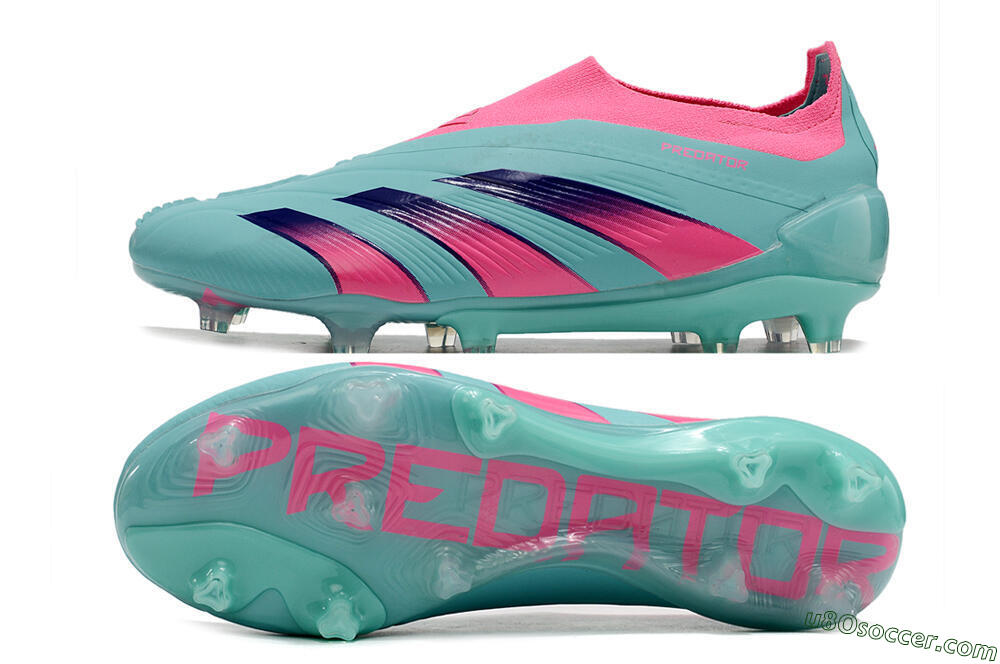 Adidas Predator+ 24 Elite Laceless FG Firm Ground Soccer Cleats - Jade/Pink/Purple 0