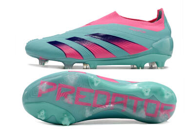 Adidas Predator+ 24 Elite Laceless FG Firm Ground Soccer Cleats - Jade/Pink/Purple
