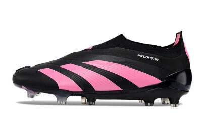 Adidas Predator+ 24 Elite Laceless FG Firm Ground Soccer Cleats - Black/Pink