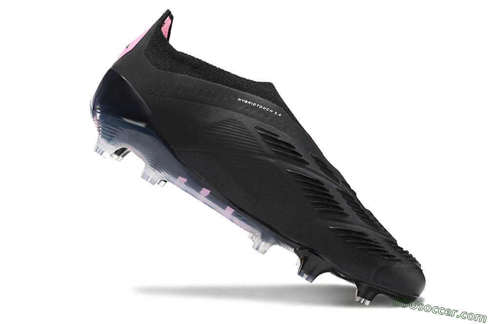 Adidas Predator+ 24 Elite Laceless FG Firm Ground Soccer Cleats - Black/Pink 4