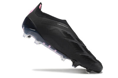 Adidas Predator+ 24 Elite Laceless FG Firm Ground Soccer Cleats - Black/Pink