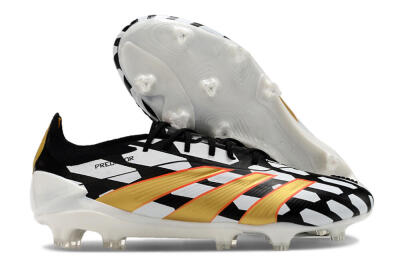 Adidas Predator 24 Elite FG Firm Ground Soccer Cleats - White/Black/Gold