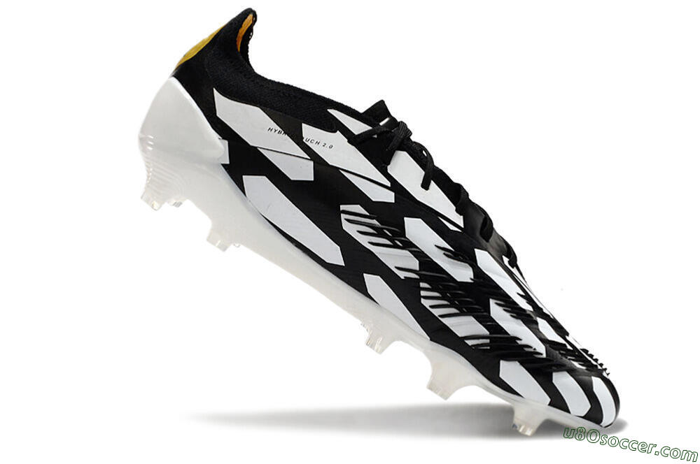 Adidas Predator 24 Elite FG Firm Ground Soccer Cleats - White/Black/Gold 4