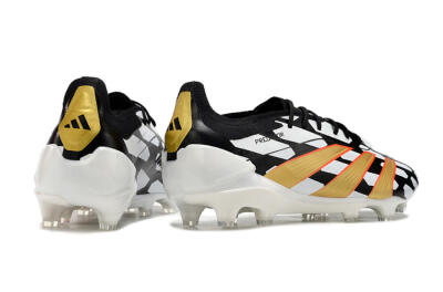 Adidas Predator 24 Elite FG Firm Ground Soccer Cleats - White/Black/Gold