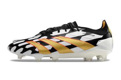Adidas Predator 24 Elite FG Firm Ground Soccer Cleats - White/Black/Gold