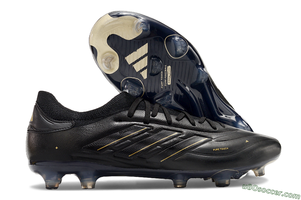 Adidas Copa Pure 2+ FG Firm Ground Soccer Cleats - Black/Gold/Blue 1