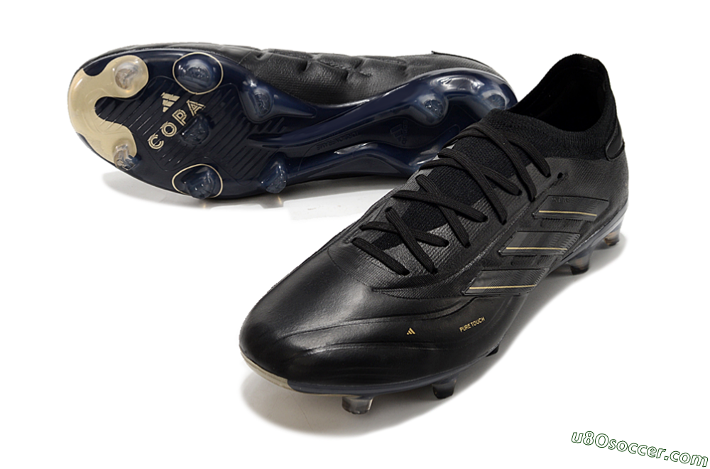 Adidas Copa Pure 2+ FG Firm Ground Soccer Cleats - Black/Gold/Blue 3
