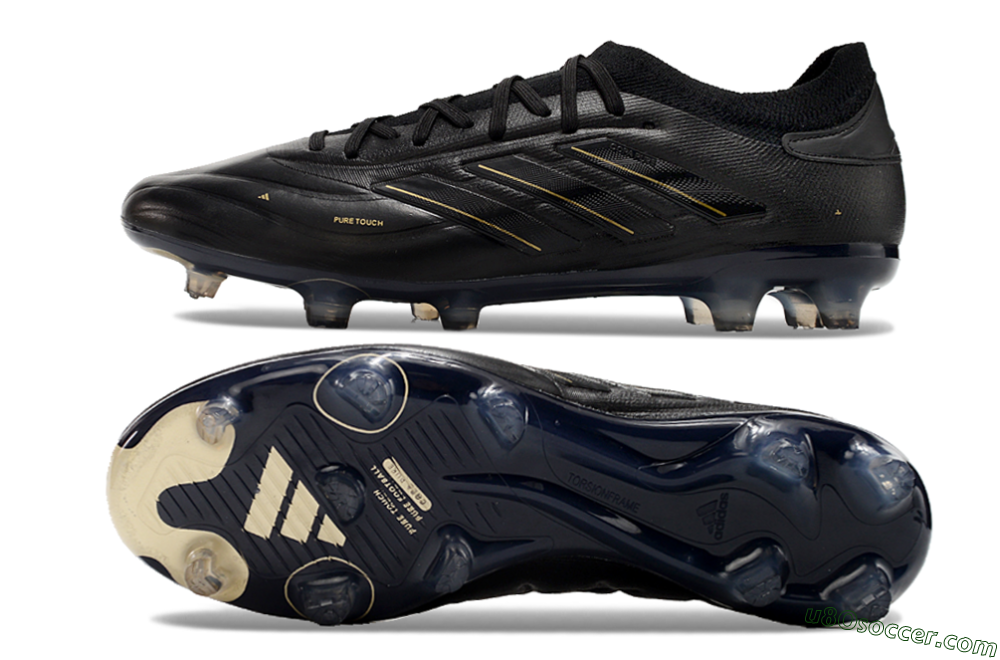 Adidas Copa Pure 2+ FG Firm Ground Soccer Cleats - Black/Gold/Blue 0