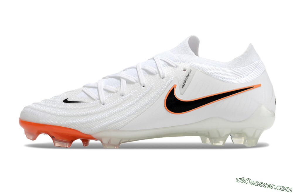 Nike Phantom Luna Elite NU FG Firm Ground Soccer Cleats - White/Black/Orange 2