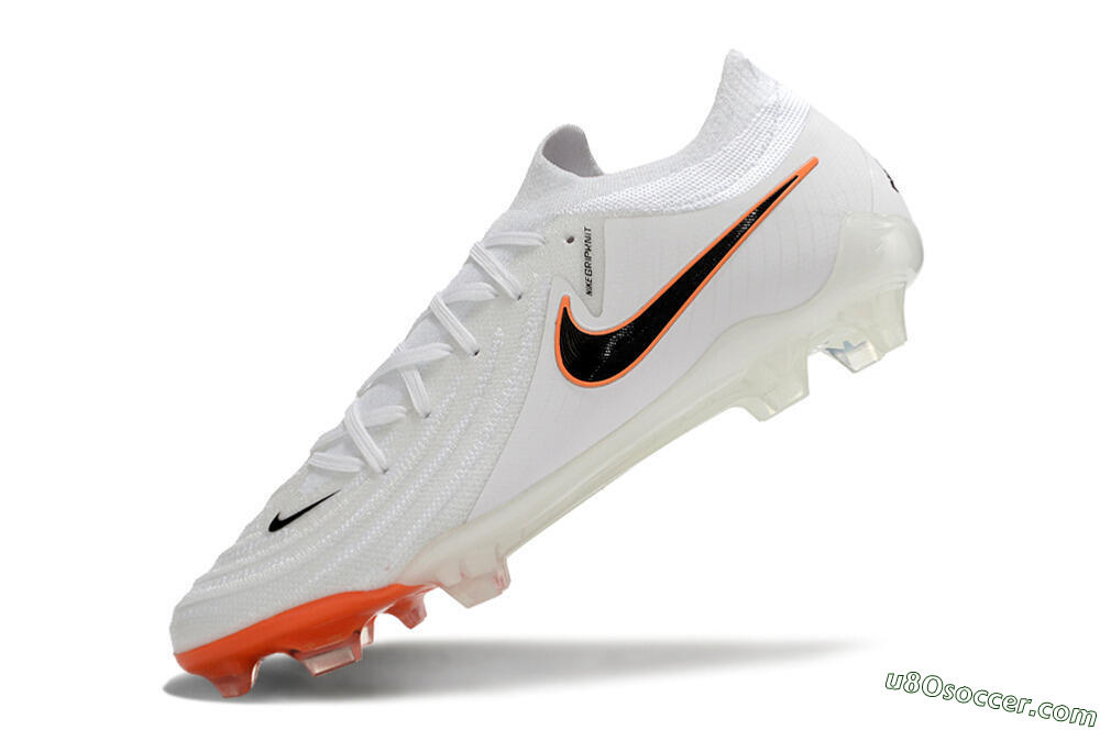 Nike Phantom Luna Elite NU FG Firm Ground Soccer Cleats - White/Black/Orange 5
