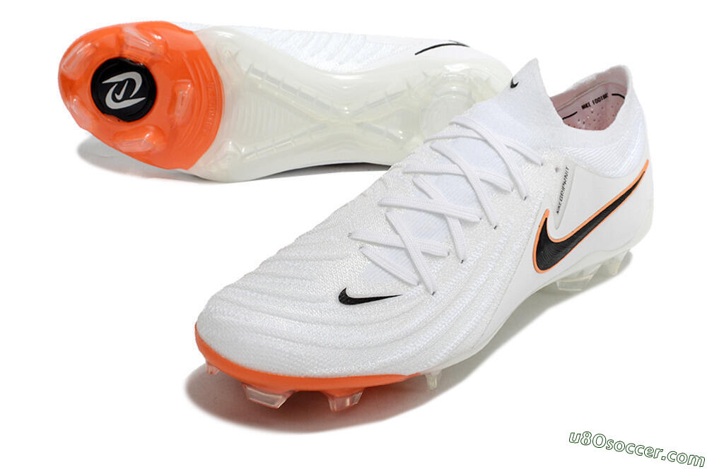 Nike Phantom Luna Elite NU FG Firm Ground Soccer Cleats - White/Black/Orange 3