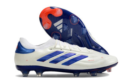 Adidas Copa Pure 2+ FG Firm Ground Soccer Cleats - White/Blue/Red