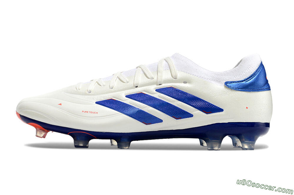 Adidas Copa Pure 2+ FG Firm Ground Soccer Cleats - White/Blue/Red 2