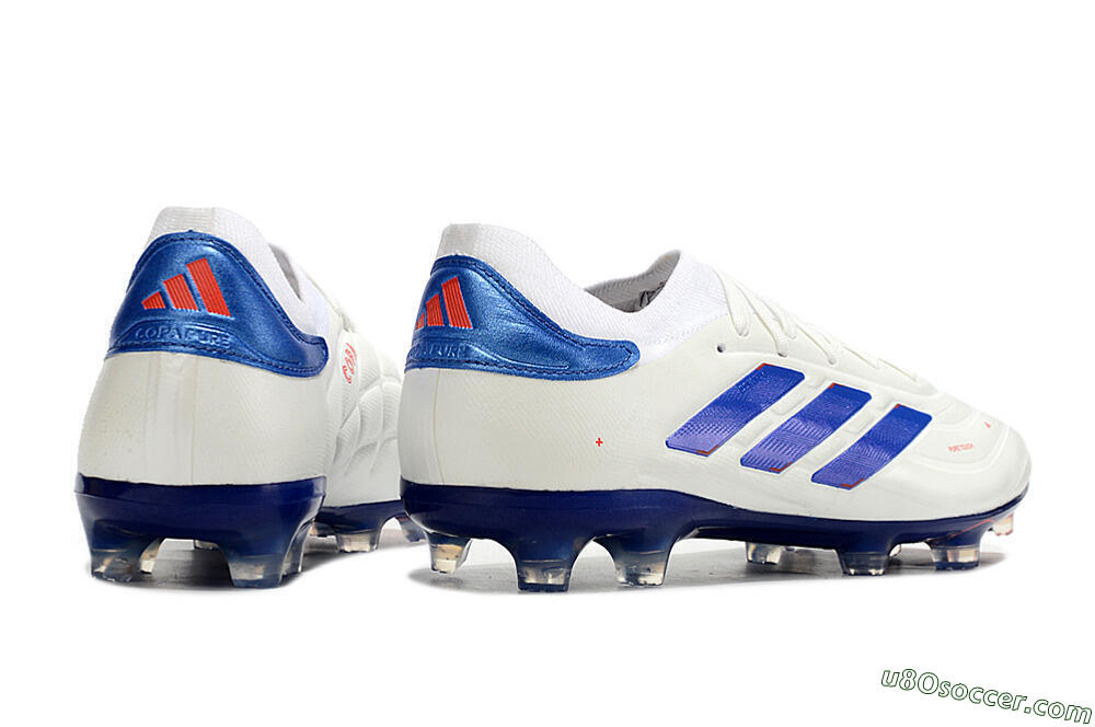 Adidas Copa Pure 2+ FG Firm Ground Soccer Cleats - White/Blue/Red 6