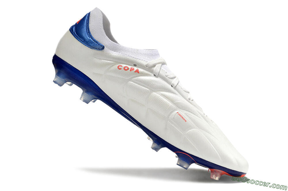 Adidas Copa Pure 2+ FG Firm Ground Soccer Cleats - White/Blue/Red 4