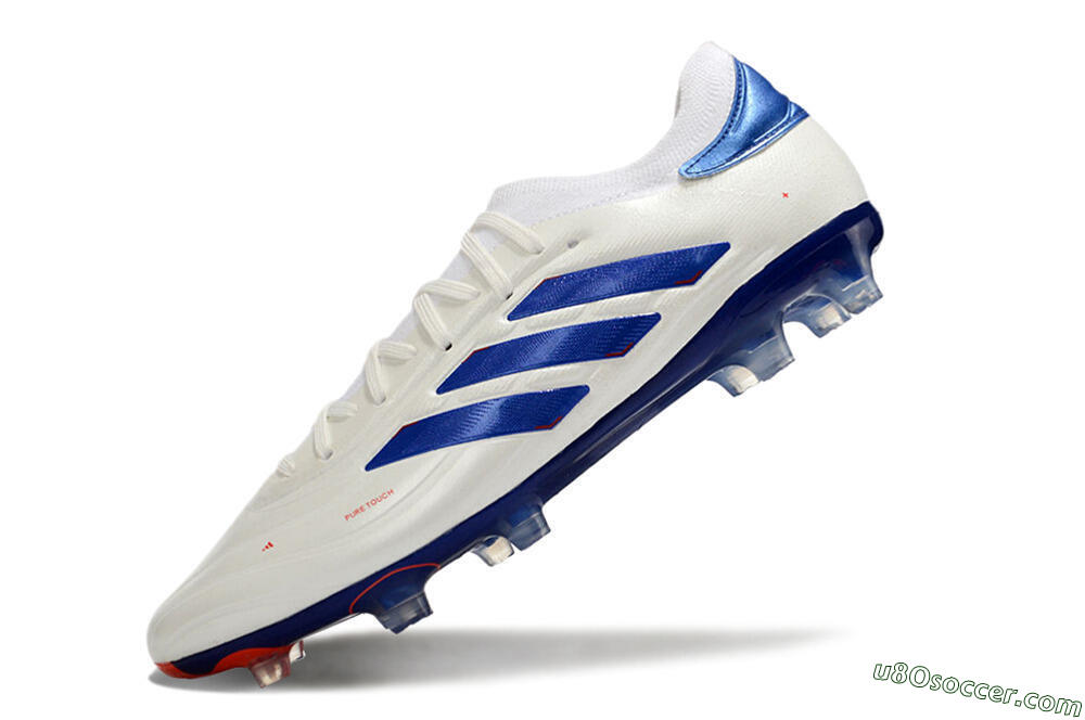 Adidas Copa Pure 2+ FG Firm Ground Soccer Cleats - White/Blue/Red 5