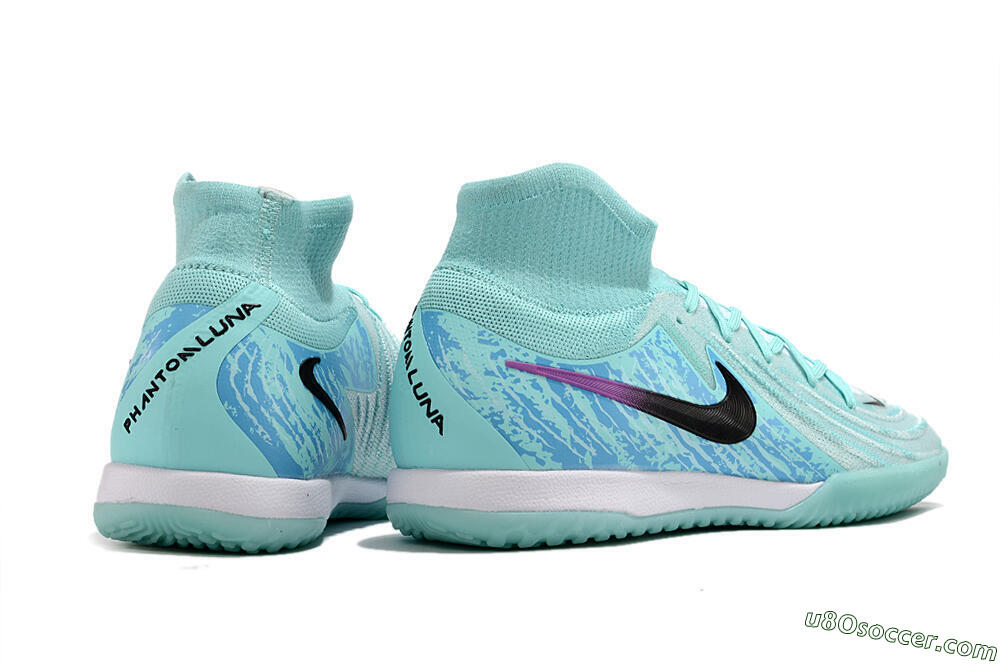 Nike Phantom Luna Elite NU IC Indoor & Futsal Soccer Shoes - Jade/Black/Purple 6