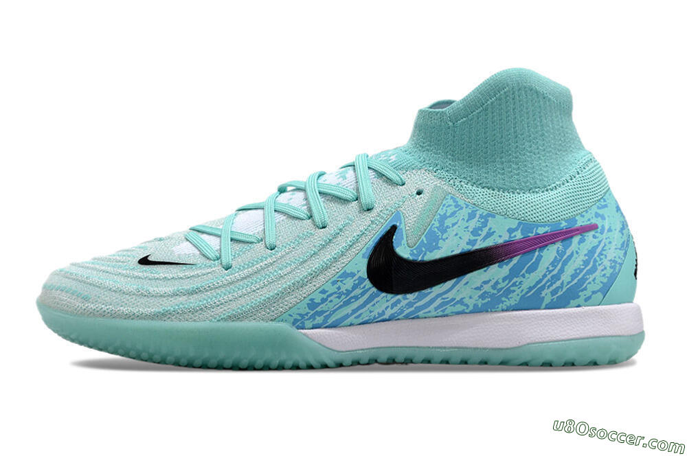 Nike Phantom Luna Elite NU IC Indoor & Futsal Soccer Shoes - Jade/Black/Purple 2