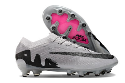 Nike Air Zoom Mercurial Vapor 15 Elite AG Artificial Grass Soccer Cleats - Grey/Black/Pink