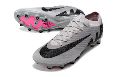 Nike Air Zoom Mercurial Vapor 15 Elite AG Artificial Grass Soccer Cleats - Grey/Black/Pink