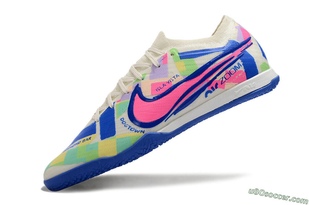 Nike Air Zoom Mercurial Vapor 15 Elite IC Indoor & Futsal Soccer Shoes - White/Blue/Pink/Yellow 5