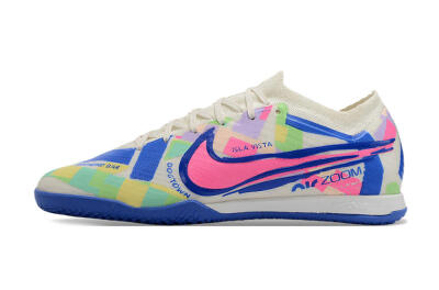 Nike Air Zoom Mercurial Vapor 15 Elite IC Indoor & Futsal Soccer Shoes - White/Blue/Pink/Yellow