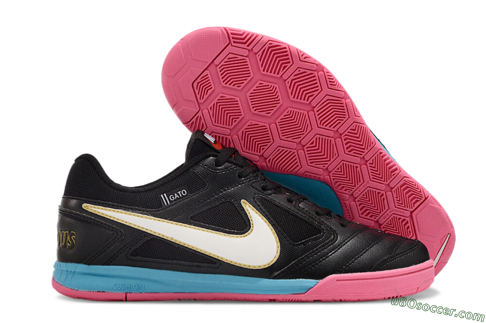 Supre x Nike SB Gato IC Indoor & Futsal Soccer Shoes - Black/White/Blue/Pink 1