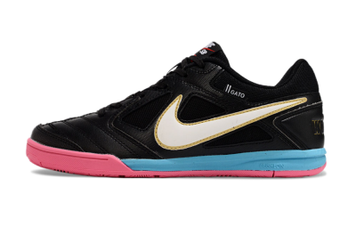 Supre x Nike SB Gato IC Indoor & Futsal Soccer Shoes - Black/White/Blue/Pink